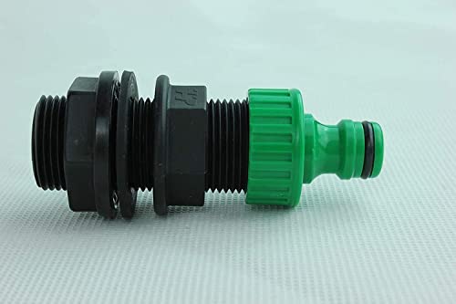 GASMIS Regentonnendurchführung Fassdurchführung 3/4 Zoll AG - Tankdurchführung mit Hahnverbinder, 2 Stück Cover