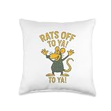 Rats Off to Ya! Funny Mouse Costume Meme Rat Novelty Graphic Throw Pillow