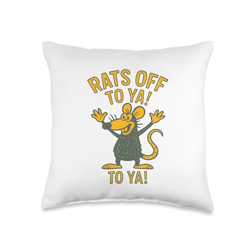 Rats Off to Ya! Funny Mouse Costume Meme Rat Novelty Graphic Throw Pillow