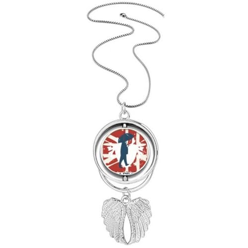 Collier ailes d'ange homme cadeau idéal pendentif parapluie bicolore rouge bleu