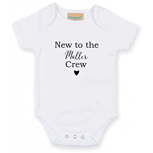 AWASG Body Baby mit Name Spruch | New to the Crew | Personalisiertes...