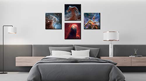Space Decor For Boys Room Canvas Wall Art Solar System Posters For Bedroom Galaxy Room Decor Outer Space Room Decor Modern Astronomy Constellation Themed Pictures Framed Artwork 12"X12"X4 Painting #TOP4