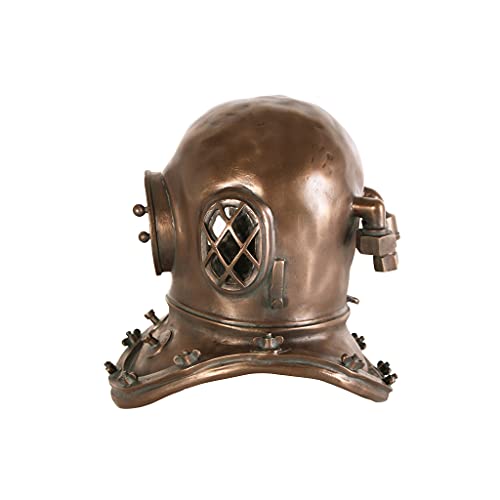 Design Toscano Deep Sea Diver's Helmet Replica Statue, 16 Inch, Fiberglass Polyresin, Bronze Finish #TOP5