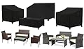 SIRUITON Patio Furniture Covers, Outdoor Furniture Cover Waterproof 4-Piece, Patio Furniture Set Covers, Heavy Duty Durable and Water Resistant Fabric, Fit for Chairs, Couch, Coffee Table, Black