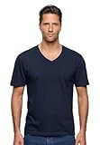 YAMAMAY - Confezione 3 Maglie Scollo a V, Uomo, Blu Notte,Monocromo, 100% Cotone