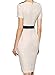 WOOSUNZE Women's Short Sleeve Colorblock Slim Bodycon Business Pencil Dress (Small, Apricot)