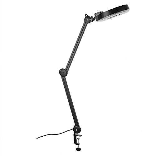 Preisvergleich Produktbild Lupenleuchte,5x Lupe Lampe Schönheit Lampe Lampe Tischclip große Spiegellampe Komfortables weiches weißes Licht Energiesparend (schwarz)
