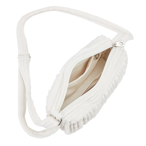 Velvet Quilted Tote Bag for Women Handbag with Adjustable Strap, Crossbody Bag Cute Purse Plushy Satchel Bag with Zipper2