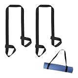 QIYUDA 2 Pcs Yoga Mat Strap, 59 X 1.5 Inch Adjustable Yoga Mat Holder Carrying Strap for All Size, Black (Yoga Mat Not Included)