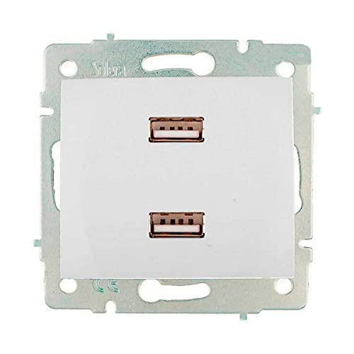 Chargeur double USB 230V encastrable blanc SOLERA ERP2USB