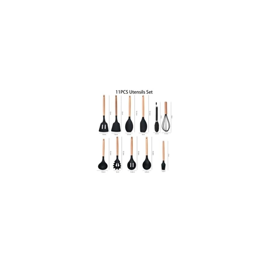 19-Pieces-Kitchen-Utensils-and-Knife-Set-with-Block-with-9-Piece-Silicone-Cooking-Utensils-Set-5-Piece-Sharp-Stainless-Steel-Chef-Knife-Scissors-Whisk-Tongs-and-Cutting-Board-Black 19 Pieces Kitchen Utensils and Knife Set with Block, with 9 Piece Silicone Cooking Utensils Set 5 Piece Sharp Stainless Steel Chef Knife Scissors Whisk Tongs and Cutting Board (Black)