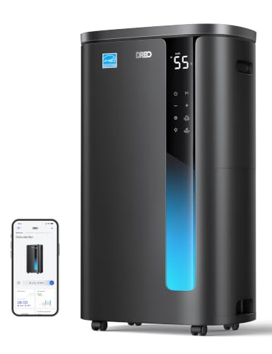 DREO Energy Star 2025 Smart Dehumidifier for Basement, 1.85 Gal Water Tank