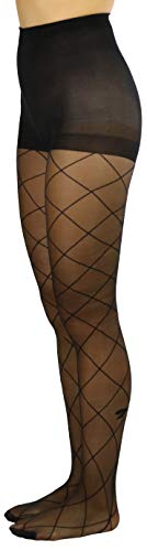 Image of ToBeInStyle Women's Argyle Checkered Diamond Rhombus Net Opaque Sheer Tights Pantyhose