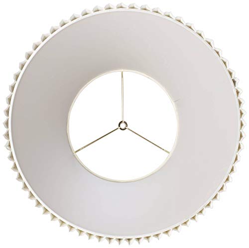 Ivory Pleated Large Lamp Shade 11" Top X 19" Bottom X 14.25" High X 14.5" Slant (Spider) Replacement With Harp And Finial - Springcrest #TOP2