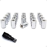 Wheel Accessories Parts 20 Pcs 12mm 1.50 12x1.50 Thread Car Tuner 1.26' Long Lug Nut Chrome Tuner Fits Many...