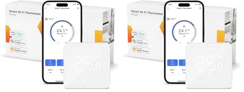 Refoss Heizungsthermostat WLAN, Wasser Fußbodenheizung Thermostat Boiler, Smart Thermostat, Sprachsteuerung Raumthermostat, Intelligente Fernbedienung Wandthermostat Digital für HomeKit, Alexa, Google