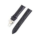 HELBAY Correas de reloj de cuero para hombre, accesorio de repuesto, ideal para uso diario informal.,Negro,22 mm