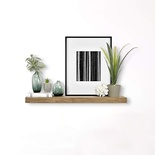 Image of MCS Floating Shelf, Room Decor Wooden Shelf, Walnut Woodgrain, 36 x 4 Inch