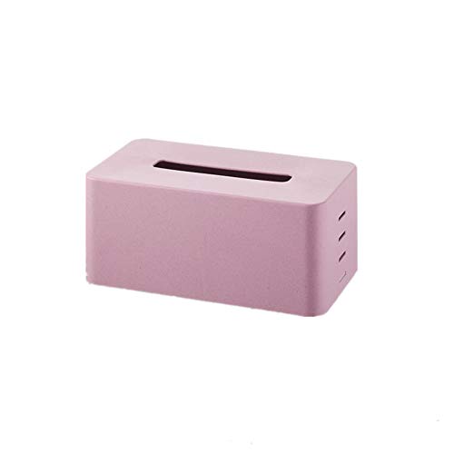 SUNGFINE Plastic Paper Facial Tissue Rectangular Facial Tissue Dispenser Box Holder with Bottom, Bathroom Vanity Countertops Desks Office (Pink, 8.46"×4.7"×3.7")