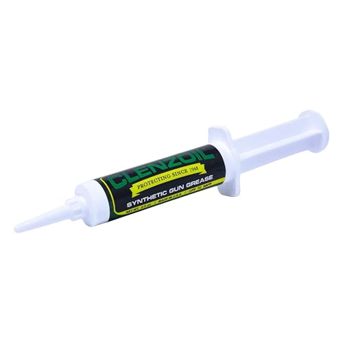 Clenzoil Synthetic Grease Syringe - For All Types of Firearms & Guns - Synthetic Gun Grease - Use in Extreme Temperatures - Gun Equipment Maintenance - Rust Prevention & Lubricant - 0.5 oz Syringe