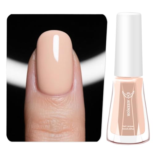 Aieenjor Schnelltrocknender Nagellack, Nude Braun Nagellack ohne UV-Lampe Nail Polish Schonend und...