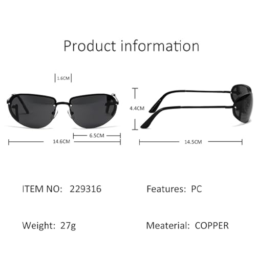 Semi-rimless Punk Sunglasses for Women Sports Men Outdoor Male Shades Uv400 Eyewear2