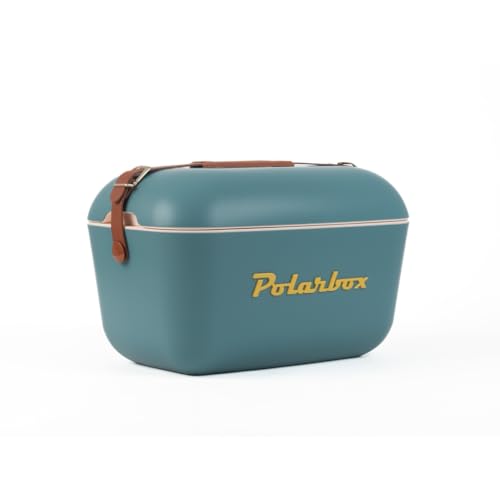 Kreher® Kühlbox Passive Kühlbox Kühltaschen Polar in Retro Vintage Design aus Kunststoff mit polystyrol (Airpop) thermische Isolierung (Classic Blau, 20 L)