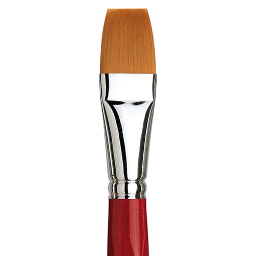 Image of da Vinci Watercolor Series 5880 CosmoTop Spin Paint Brush, Flat Synthetic with Red Handle, Size 24 (5880-24)