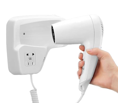 Tempo di Saldi Secador de pelo de pared para baño, hotel, hotel, vestuario de 1300 W