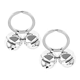 GLEAVI 2 Pcs Metal Pet Collar Bells with Key Ring Pendant, Small Decorative Dog and Cat Bells for Indoor and Outdoor Use, Sturdy Collar Accessories for Pet Tracking and Training