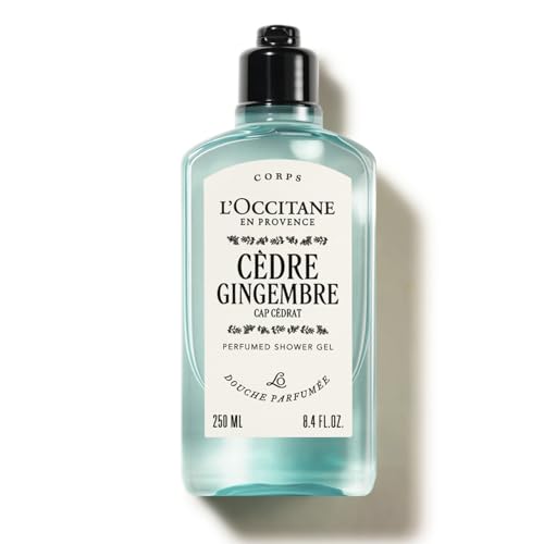 L'OCCITANE - Gel de Ducha Cèdre Gingembre (anteriormente Cap Cédrat) - 250 ml - Fórmula sin aluminio y sin alcohol - Fabricado en Francia
