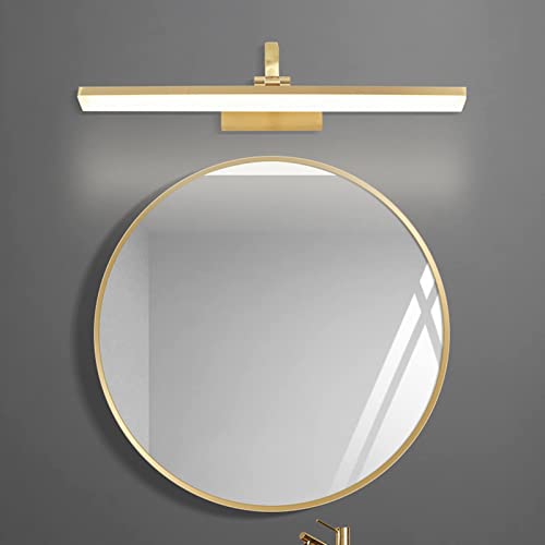 Espejo luz frontal tocador maquillaje LED con lámpara dorada impermeable de cobre 6