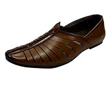 ESHOE ETHNIC Sherwani Loafers for Men – Festive Indian Wedding Flats & Cultural Mojaris Tan