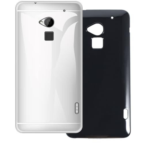 UOGNADGD 2-Pack TPU Case Compatible with HTC One Max T6 Phone Cover - Shockproof Flexible Protective Accessories with Precise Cutouts (Clear+Black)