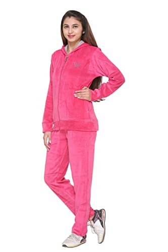 Image of CUPID Regular Fit Velvet Track Suit for Woman, Winter Wear Velvet Night Suit Set with Pockets for Sports, Night, Jogging, Daily Gym Wear L to 5XL