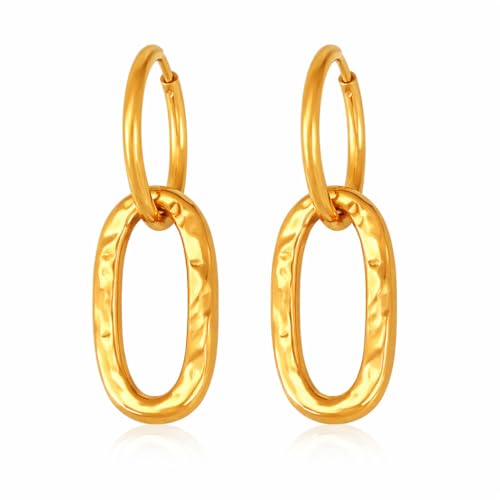 Image of 18K Gold Plated Statement Hoop Earrings for Women | Trendy Hoops Earrings | Waterproof and Anti Tarnish Jewellery | Rakhi Gift for Sister | Gifts for Women | 1 Year Warranty*
