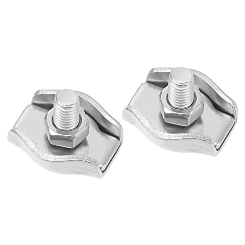 M METERXITY 10 Paquete Perno Uno Alambre Cuerda Clip - 2-3 mm Acero Inoxidable Alambre Cable Abrazadera Sujetador, Aplicar a Exterior(M4)