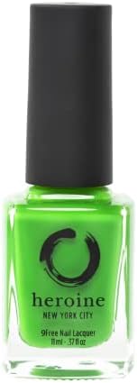 heroine.nyc neon green nail polish - Cruelty-Free, Vegan and Non-Toxic (9-free) Formula - .37 fl. oz. (11 ml) - neon green, 1 bottle - TOXIC TREAT (Green)