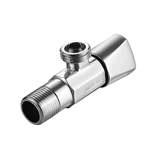 Compression Angle Stop Valve, Turn Water Angle Stop Valve, Copper 1/2" Fip Thread For Toilet, Replacement Parts #TOP6