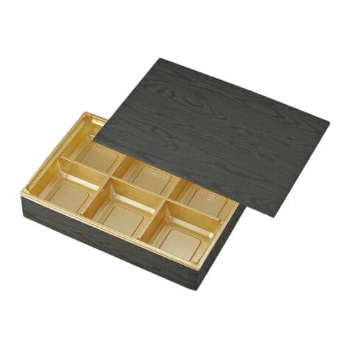 Amazon.co.jp: 使い捨て 高級弁当容器 ワン折重 90×60黒焼杉/J-6金底