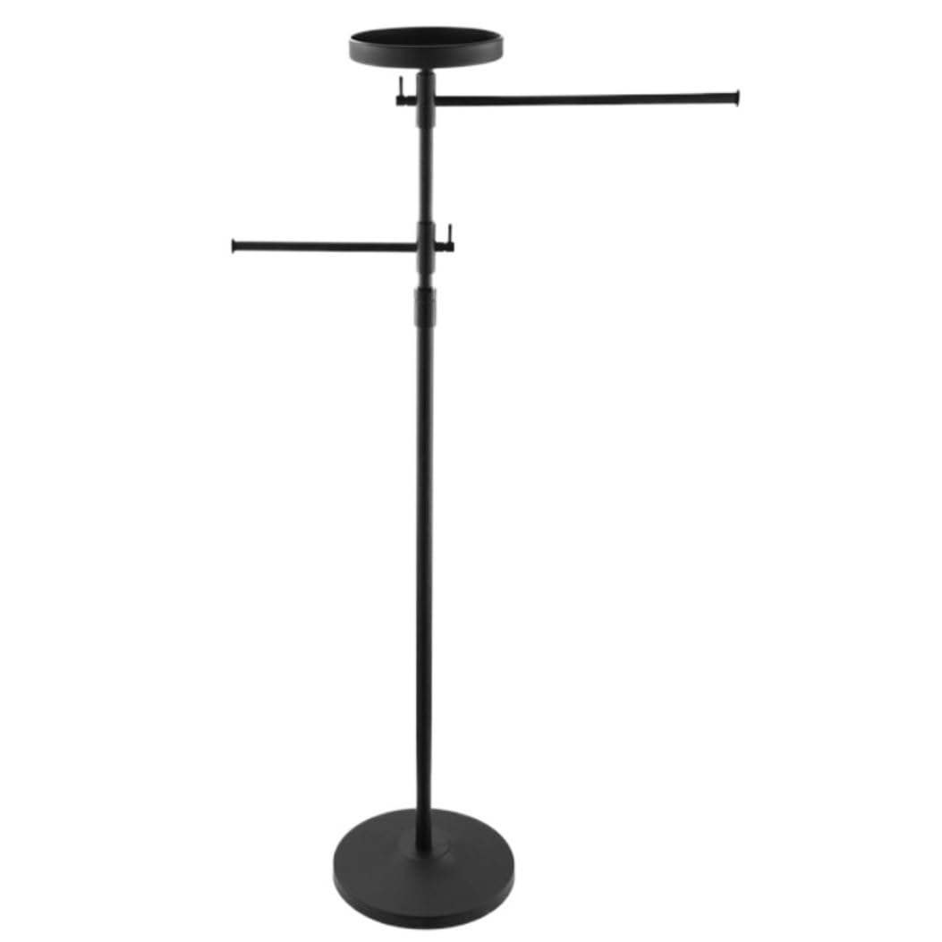 Freestanding Towel Rack Bedroom 2-Tier Rotatable Towel Bar Metal Holder Freestanding Blanket Stand For Bathroom Washcloths Holder Stand(B)