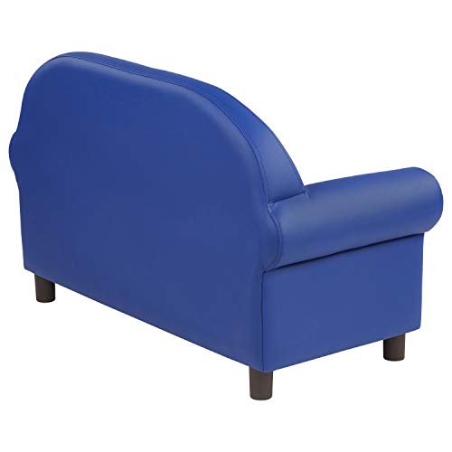 Factory Direct Partners 10493-Bl Little Lux Upholstered Preschool Sofa, Plush Furniture For Kids Room, Classroom, Daycare - Blue #TOP7