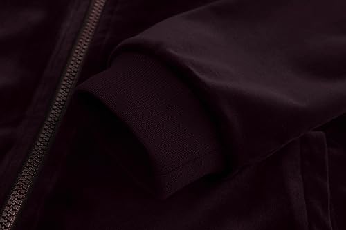 Image of Mens Faux Suede Bomber Jacket Varsity Jacket Windbreaker Vintage Casual Lightweight Leather Coats Jackets