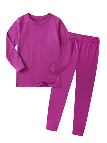 Image of Kids Boys Girls Soft 2-Piece Solid Long Sleeve Shirt and Pants Set