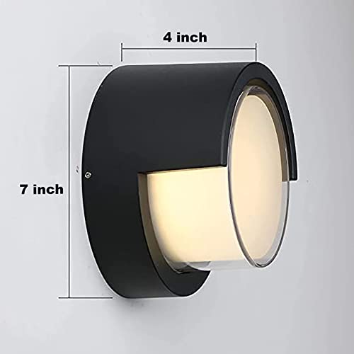 ikenta Round Wall Mounted Lights 12W 3000K 1100LM Warm White Indoor Wall Sconce Lights Waterproof Exterior Light Fixture Porch Lights Outdoor Wall Lamps for Bedroom House Hallway Garden Patio Corridor by iKenta - Used condition - Image 7