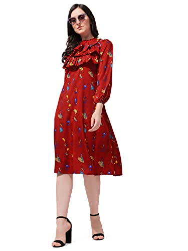 Image of OOMPH! Women's Pleated Knee-Length Dress