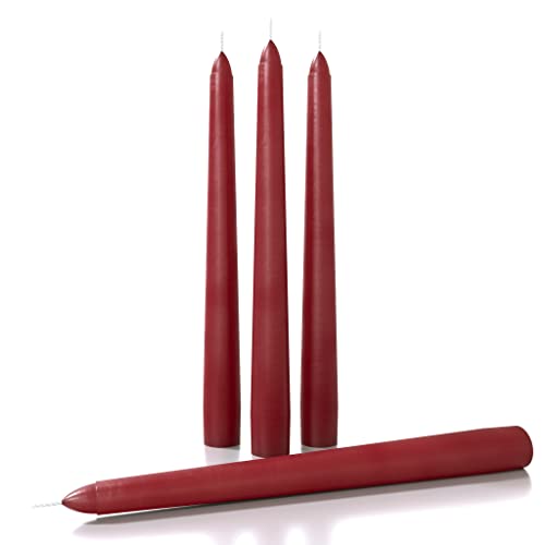 Candwax 8 Inch Taper Candles Set Of 4 - Dinner Candles Dripless - Tall Candles Long Burning Perfect For Dinner, Party Or Wedding Candles Decor - Bordeaux Candles #TOP17