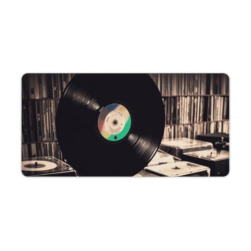Vinyl Records Desk Pad Large Protector Blanco 24x12 pulgadas