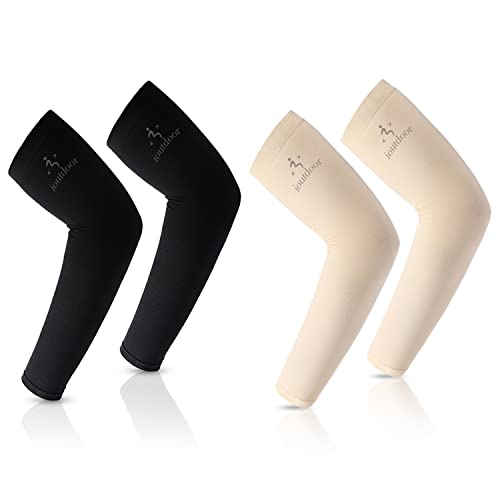 ioutdoor Manches de refroidissement UPF 50+, manchettes de compression, protection solaire, manches élastiques, respirantes, antidérapantes, Noir et jaune (2 paires), taille unique