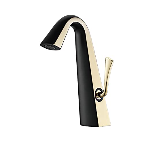 Robinet de Salle de Bain en Laiton Noir Mat Mitigeur Chic Tout en Cuivre